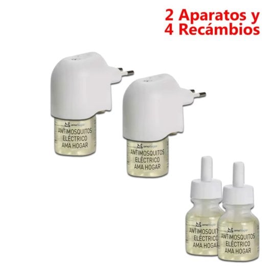 Klack Anti Mosquitos Elétrico Pack de 2 Aparelhos + 4 Substituição