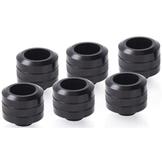 Alphacool Eiszapfen PRO HardTube Pack 6 Unidades Racor de Compresión para Tubo Rígido 16mm Negro