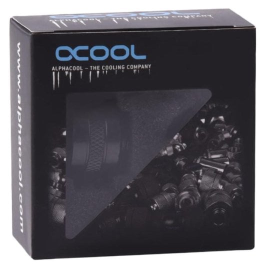 Alphacool Eiszapfen PRO HardTube Pack 6 Unidades Racor de Compresión para Tubo Rígido 16mm Negro