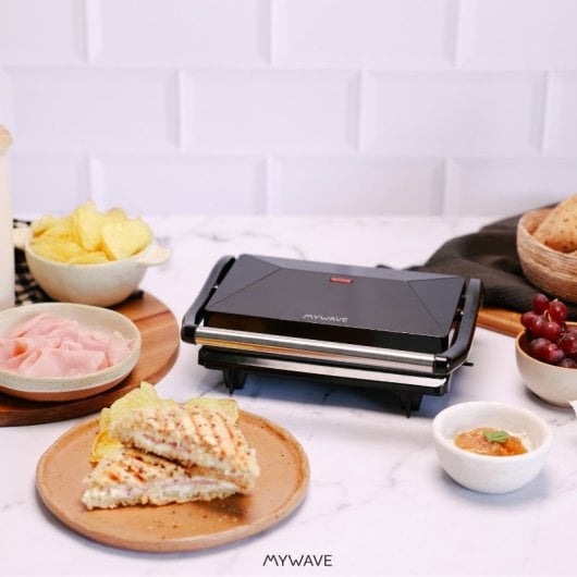 MyWave MWGRI-90N Contact Grill Placas Anti Adherentes Apertura 90º Potencia 800W
