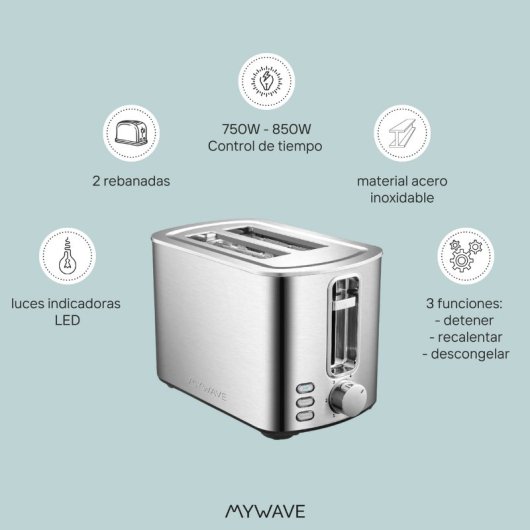 MYWAVE MWBTM-ACC Batidora de mano 1000w, velocidad variable, incluye