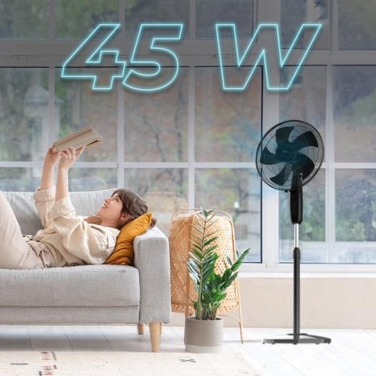 Cecotec Energysilence 515 Maxflow Black Ventilador de Pie 16" 45W con Temporizador Negro
