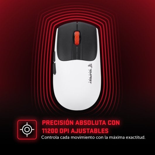 Tempest X18 Shatter Mouse da gioco wireless RGB 11200DPI bianco