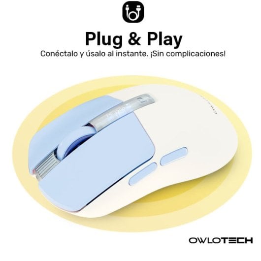 Mouse wireless Owlotech M95 con display OLED bianco