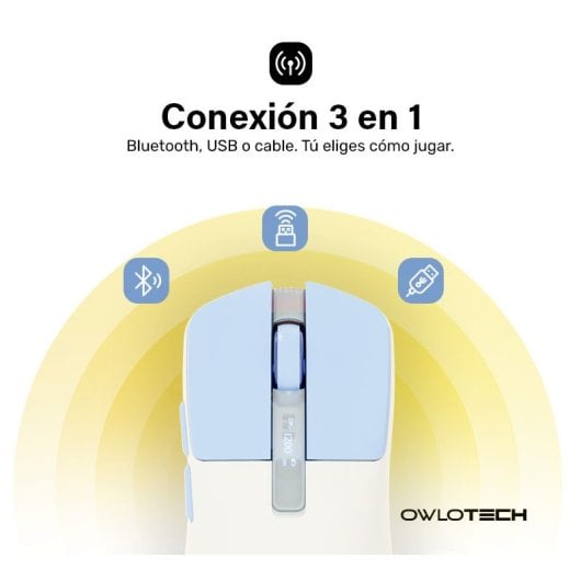 Mouse wireless Owlotech M95 con display OLED bianco