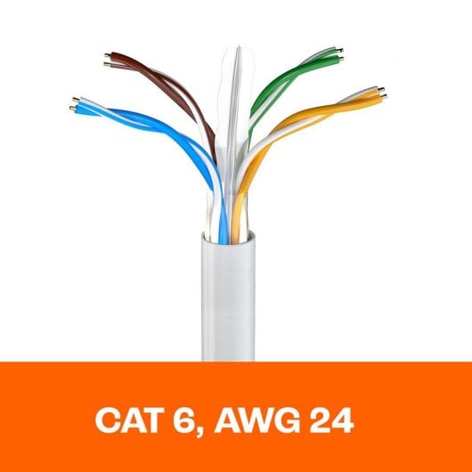 PcCom Essential Bobina de Cabo de Rede RJ45 Cat6 UTP CCA AWG24 Até 1Gbps 100m