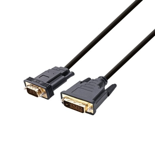 PcCom Essential Cable DVI-D 24+1 a VGA Macho a Macho 1.8m Negro