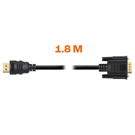 PcCom Essential Cable HDMI a VGA de 1.8m Negro