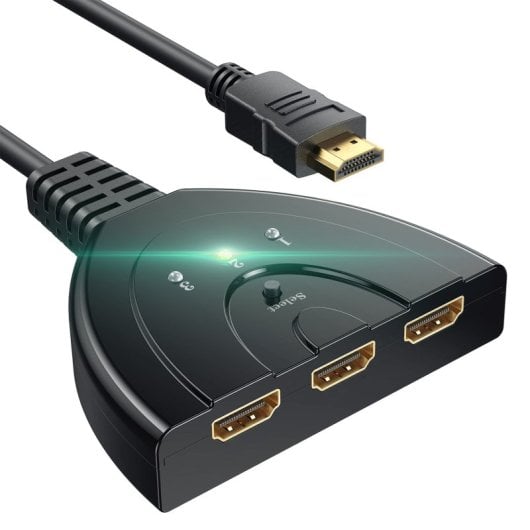 PcCom Essential Conmutador HDMI de 3 Puertos Negro