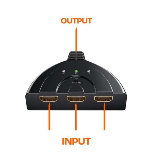 PcCom Essential Conmutador HDMI de 3 Puertos Negro