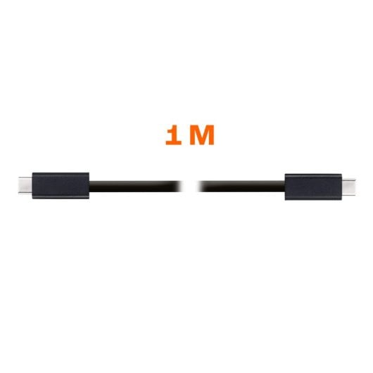 Cabo de carregamento rápido PcCom Essential USB-C para USB-C 4 40 Gbps 8K Vídeo 1m Preto