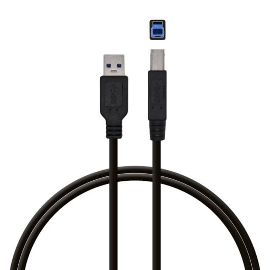 Cabo de impressora PcCom Essential USB 3.0 A/B macho/macho 2 m preto