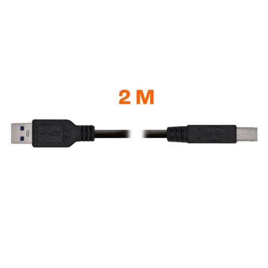 PcCom Essential Cable Impresora USB 3.0 A/B Macho/Macho 3m Negro