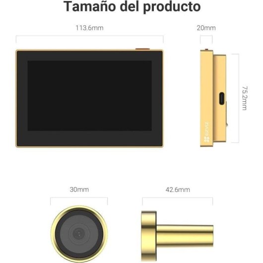 Spioncino Digitale Wi-Fi EZVIZ HP2 146° Schermo 4,3” Batteria ricaricabile