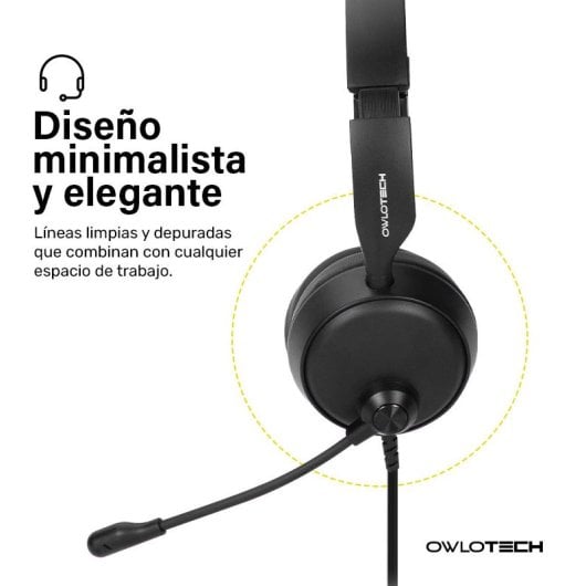Casque Owlotech DeskBuds Max avec micro, noir
