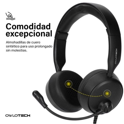 Casque Owlotech DeskBuds Max avec micro, noir