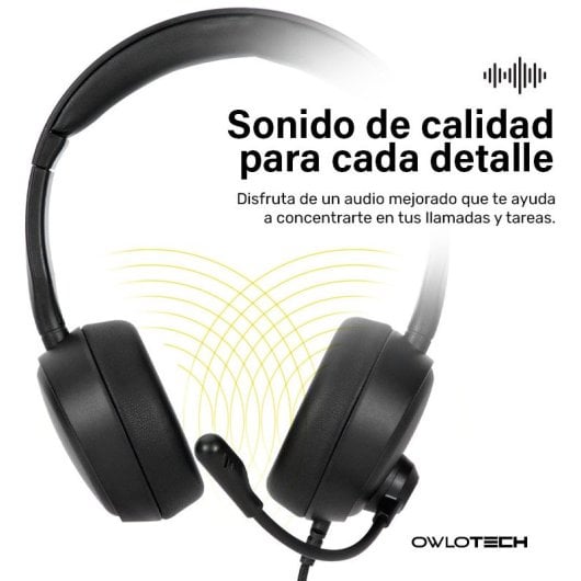Casque Owlotech DeskBuds Max avec micro, noir