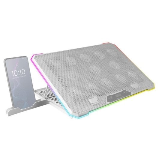 Mars Gaming MNBC13 ARGB Base de refroidissement pour ordinateurs portables jusqu'à 17" Blanc