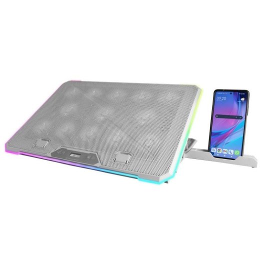 Mars Gaming MNBC13 ARGB Base de refroidissement pour ordinateurs portables jusqu'à 17" Blanc