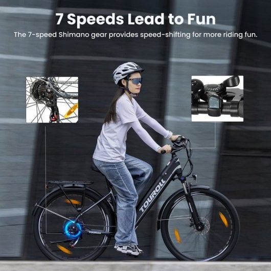 Touroll J1 ST Bicicleta Eléctrica de Trekking 250W 27.5" Negra