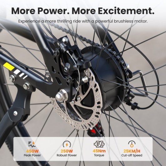 Touroll U1 26 Bicicleta Eléctrica 250W 45Nm Batería 468Wh 65 km 21 Velocidades Shimano