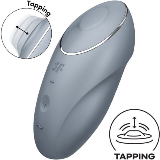 Satisfyer Tap & Climax 1 vibratore da appoggio grigio