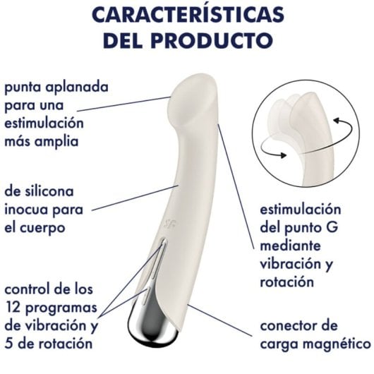 Vibratore rotante Satisfyer Spinning G-sport 1 Beige