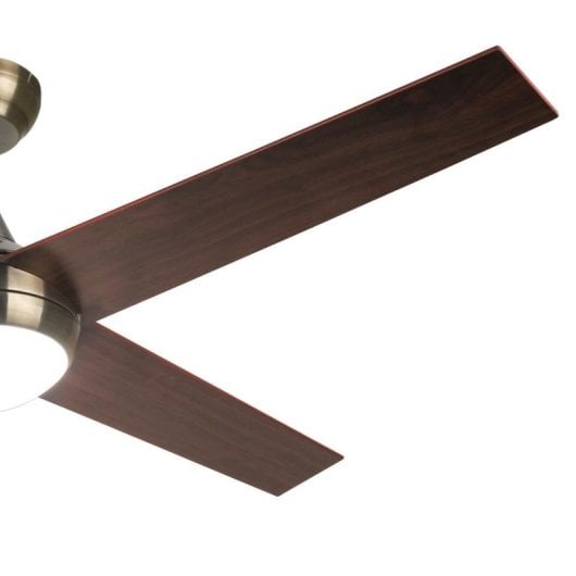 Iluminashop Ventilador de Techo con Luz LED y Mando 18W Cuero/Nogal