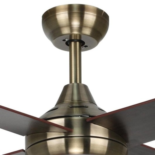 Iluminashop Ventilador de Techo con Luz LED y Mando 18W Cuero/Nogal