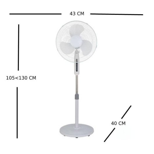 Ventoinha de Pé IluminaShop 40W 3 Velocidades Cabeça Orientável Base Pesada