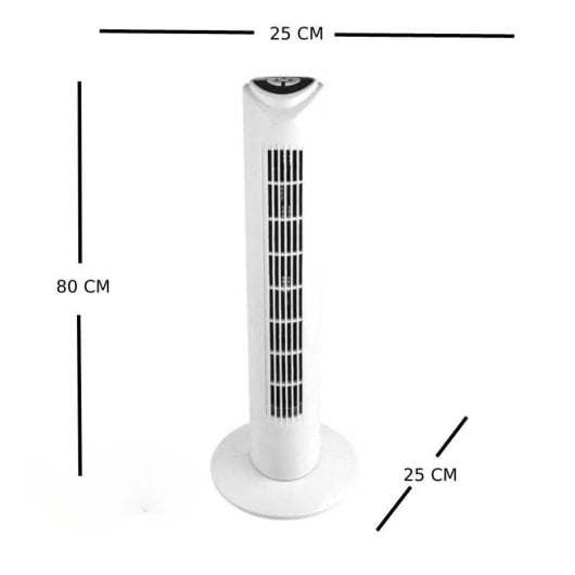 Ventilateur Colonne IluminaShop 50W 3 Vitesses Télécommande Minuterie Blanc