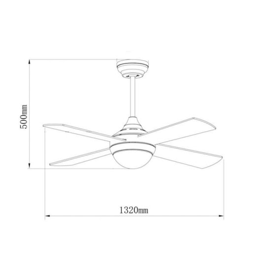 Iluminashop Ventilador de Techo con Luz LED y Mando 18W Blanco