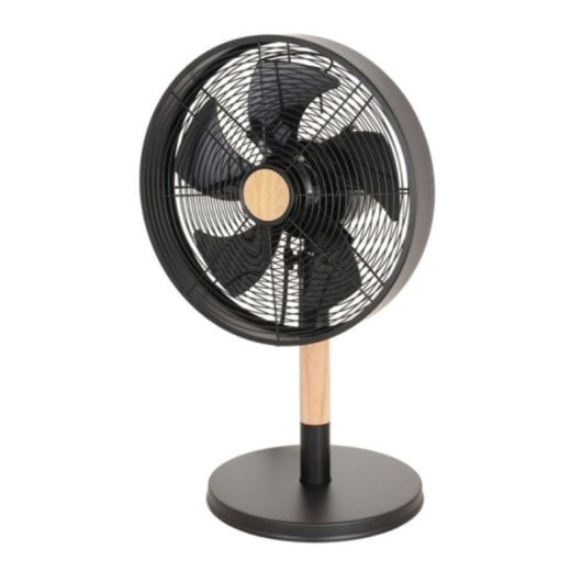 Tischventilator IluminaShop 45W 5 Flügel 3 Stufen Oszillierend Schwarz/Buche
