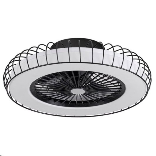 Iluminashop Ventilador de Techo con Luz LED y Mando 72W Negro Motor DC