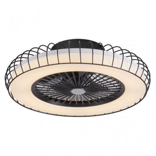 Iluminashop Ventilador de Techo con Luz LED y Mando 72W Negro Motor DC