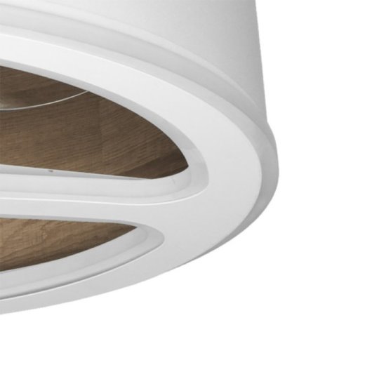 Iluminashop Ventilador de Techo con Luz LED y Mando 110W Blanco/Madera Oscura Motor DC