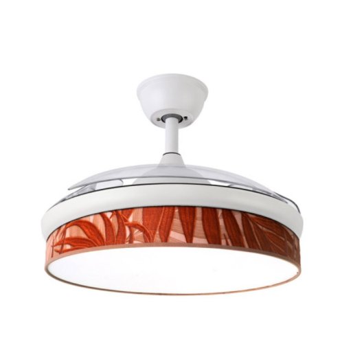 Iluminashop Ventilador de Techo con Luz LED 72W Blanco/Madera Motor DC Aspas Retráctiles