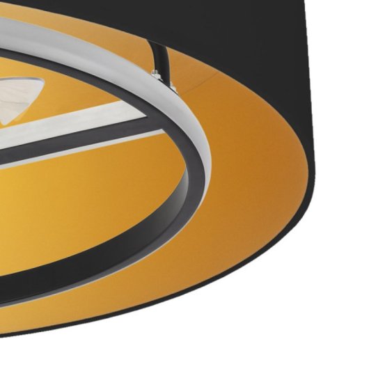 Iluminashop Ventilador de Techo con Luz LED y Mando 60W Negro/Oro Motor DC