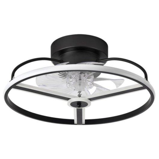 Iluminashop Ventilador de Techo con Luz LED y Mando 60W Negro/Oro Motor DC