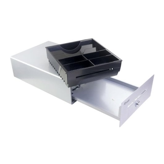 Cajón de caisse IluminaShop Equip 351012 automatique manuel métal argenté 12 V