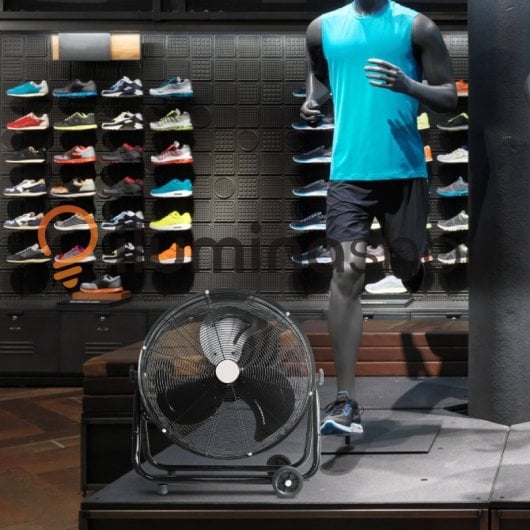 Iluminashop Ventilador Industrial con Ruedas 180W Negro