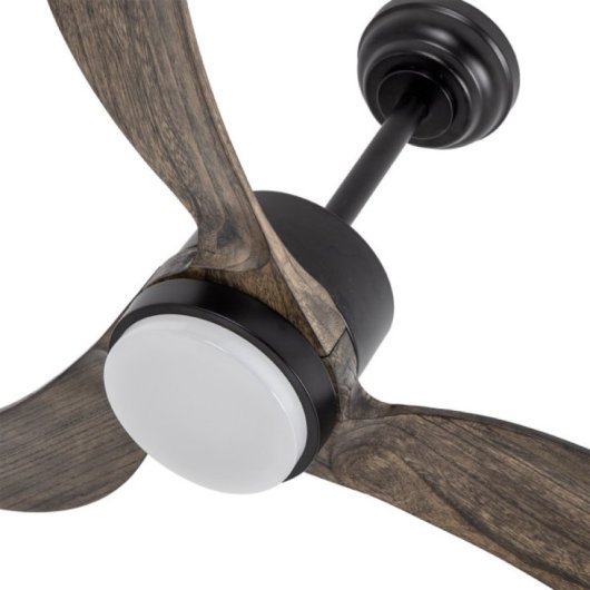 Iluminashop Ventilador de Techo con Luz LED y Mando 24W Negro/Roble