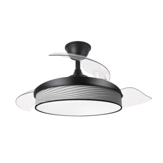 Iluminashop Ventilador de Techo con Luz LED y Mando 72W Negro/Gris Motor DC