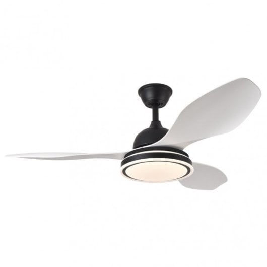 Iluminashop Ventilador de Techo con Luz LED y Mando 48W Negro/Blanco