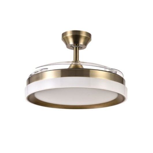 Iluminashop Ventilador de Techo con Luz LED y Mando 72W Cuero Motor DC