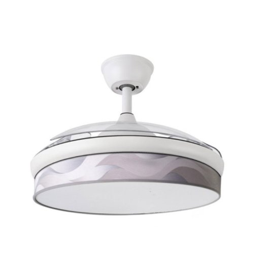 Iluminashop Ventilador de Techo con Luz LED y Mando 72W Blanco/Gris Motor DC