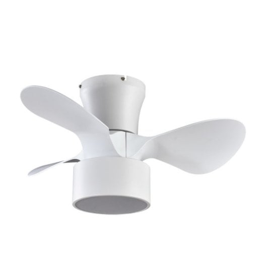 Iluminashop Ventilador de Techo con Luz LED y Mando 42W  Canizo/Blanco 24W Motor DC