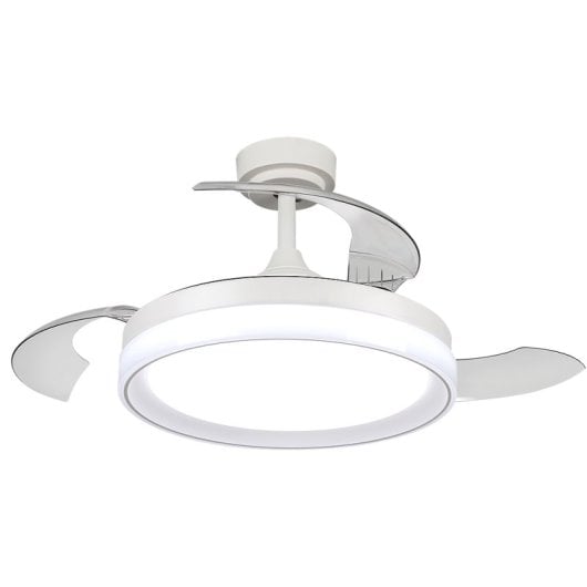 Ledme Ventilador de Techo con Luz LED y Mando 36W Blanco Motor DC