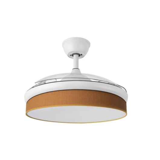 Iluminashop Ventilador de Techo con Luz LED y Mando 72W  Blanco/Naranja Motor DC