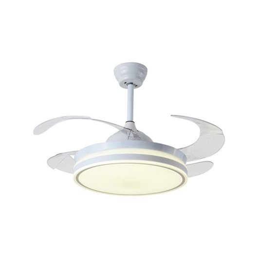 Ventilatore da soffitto Iluminashop con luce LED e controllo 48W Bianco 4 pale retrattili